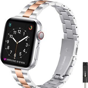 Silver/Rose Gold Apple Watch Band